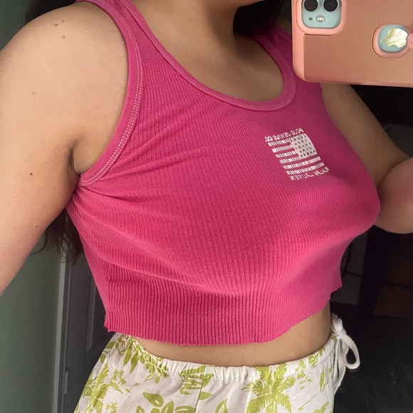 Polo Ralph Lauren Washed out pink / red cropped tank top - Picture 6 of 6